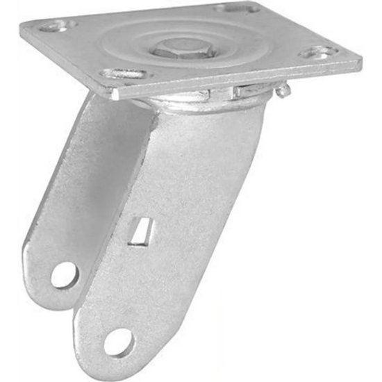 (image for) Yoke; Swivel; 6" x 1-1/2"; Plate (4"x4-1/2"; holes: 2-5/8"x3-5/8" slots to 3"x3"; 3/8" bolt); Zinc; 1/2" Bore; 2" Hub Length; 750# (Item #87878)