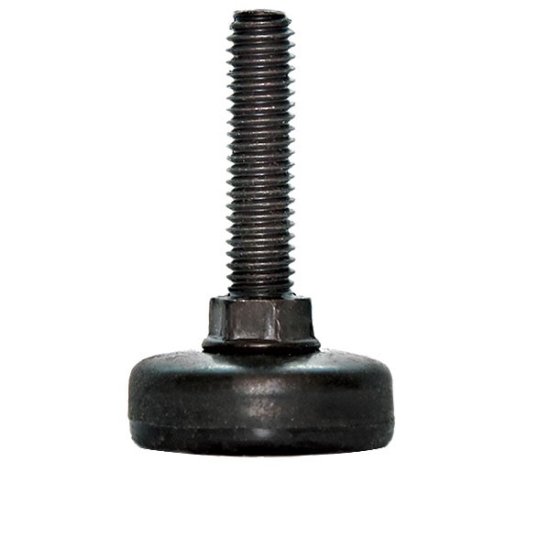 (image for) Glide; Base is 3/8" x 1"; Threaded Stem (1/2"-13TPI x2"); Black Poly Base with base nut; non-swiveling (Item #87414)