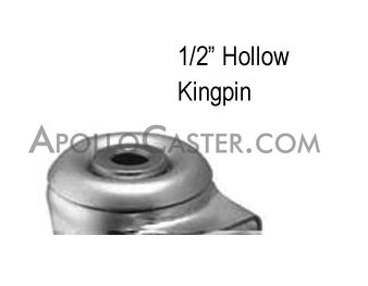 (image for) Caster; Swivel; 3-1/2" x 1-1/4"; PolyU on PolyO (Gray); Hollow Kingpin; 1/2" bolt; Zinc; Delrin Brng; 250# (Item #68801)