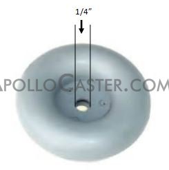 (image for) Caster Bumper; 3-1/4" Diameter; 1" Height; Rubber; 5/16" Hole; Equipped with steel insert. Generally used on the Ends of tubular handles on carts. (Item #88361)