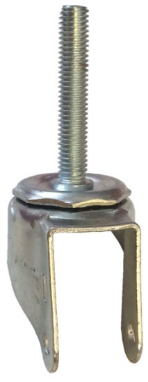 (image for) Yoke, Axle & Nut; Swivel; 3" x 1"; Threaded Stem (7/16"-14TPI x 2-1/4"); Zinc; 5/16" Bore; 1-5/16" Hub Length; 150# (Item #88502)