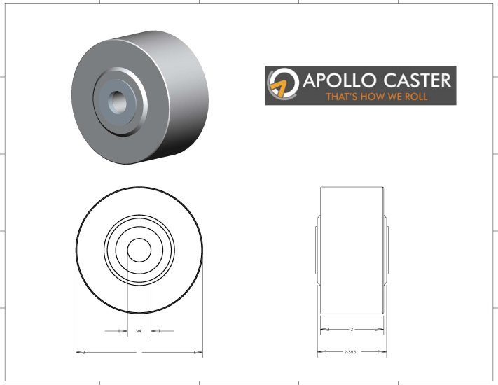 (image for) Wheel; 4" x 2"; Straight Sided Machined 1045 Steel; Plain bore; 1-3/16" Bore; 2" Hub Length; 2500# (Item #88309)