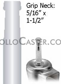 (image for) Caster; Twin; Swivel; 2" (50mm); Nylon; Grip Neck; 5/16"x1-1/2"; Black; Zinc Body Brng; 75# (Series discontinued. Limited stock) (Item #69439)