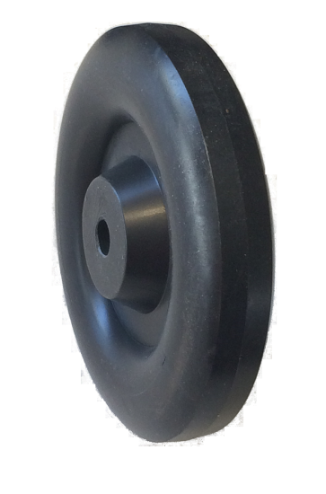 (image for) Wheel; 6"x1-1/4"; Crowned Polyolefin (May be white or black - specify if critical); Plain bore; 1/2" Bore; 1-9/16" Hub Length; 300# (Item #89286)