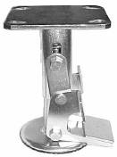 Floor Lock; For 8" Casters; Extended: 9-3/4"; Top Plate; 4"x4-1/2"; hole spacing: 2-5/8x3-5/8 (slotted to 3x3); 3/8 bolt; Zinc. (Item #89865)