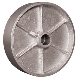 Caster; Swivel; 5" x 2"; Cast Iron; Plate; 4"x4-1/2"; holes: 2-5/8"x3-5/8" (slotted to 3"x3"); 3/8" bolt; Zinc; Roller Brng; 800#; Total Lock (Item #63502)