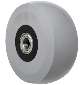 (image for) Wheel; 8" x 2-1/2"; Gray 65A PolyU on GF Nylon; Prec Ball Brngs; 3/4" Bore; 2-3/4" Hub Length; 2300#; 3-year Warranty (Item #87218)