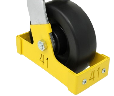 (image for) Bolt-on Toe Guard; for 6" x 2" casters; Steel; Yellow (Call to ensure fit). (Item #87216)