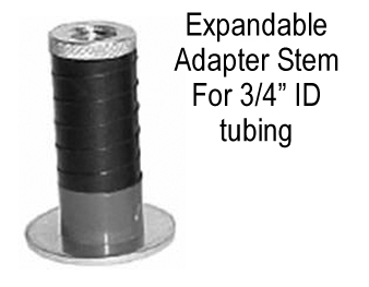 (image for) Expandable Adapter; Round; for 3/4" I.D. tubing; Expands from .72" to .85" (Use with 1/2" x 2-13/16" min length threaded stem - not included) (Item #88630)