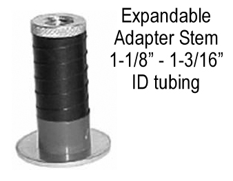 (image for) Expandable Adapter; Round; for 1-1/8" I.D. x 1-3/16" I.D. tubing; (installs on 1/2" max diam x 2-3/16" min length threaded stem) (Item #88208)