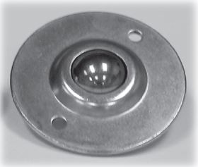 (image for) Ball Transfer; 1"; Stainless Steel ball; Flange; Round (2-7/8" diameter: two holes: 2-3/16" apart); Stainless Housing; 125# (Item #88081)