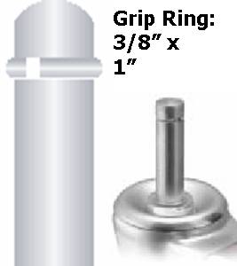 Caster; Swivel; 3" x 13/16"; Thermoplastized Rubber (Gray); Grip Ring; 3/8"x1"; Zinc; Plain bore; 110# (Item #67879)