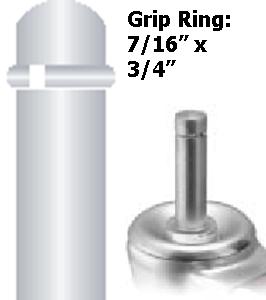 (image for) Glide; 2-3/8 tall with 2-3/16 base; Black Nylon; Grip Ring; (7/16x3/4); 130#; Bell Shape; Also avail with felt pads. (Item #89309)