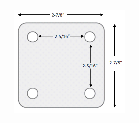 (image for) Stabilizer Caster; Swivel; 1-3/4" x 1-1/16"; Nylon; Plate (2-7/8"x2-7/8"); Ivory; 220# (Wheel) 550#; Stabilizer (open sides) pad extends 1/2" (Item #66822)