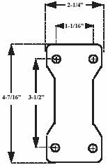 (image for) Caster; Swivel; 2-1/2x1-1/8; Polyolefin (Dark); Top Plate (2-1/4x4-7/16; hole spacing: 1-1/16x3-1/2; 5/16 bolt); Zinc; Plain bore; 160# (Item #67010)