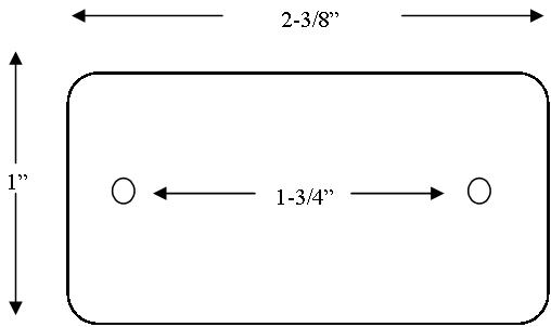 (image for) Caster; Rigid; 1-1/4" x 9/16"; Polyurethane; Plate; 1"x2-3/8"; 2 hole spacing 1-3/4"; 3/16" bolt; Zinc; Plain bore; 30# (Item #67545)