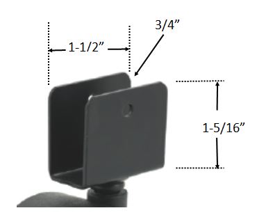 (image for) Caster; Twin Wheel; Swivel; 50mm; Nylon; U Bracket (3/4" ID); 1-5/16" High x 1-1/2" Long; Black; Steel Axle; 85#; Hood (Screw included) (Item #66434)